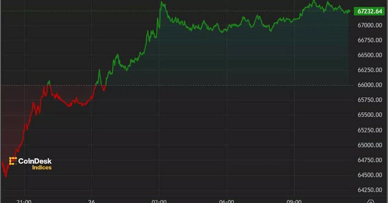 First Mover Americas: Bitcoin Regains $67,000, Adds Nearly 5% in 24 Hours