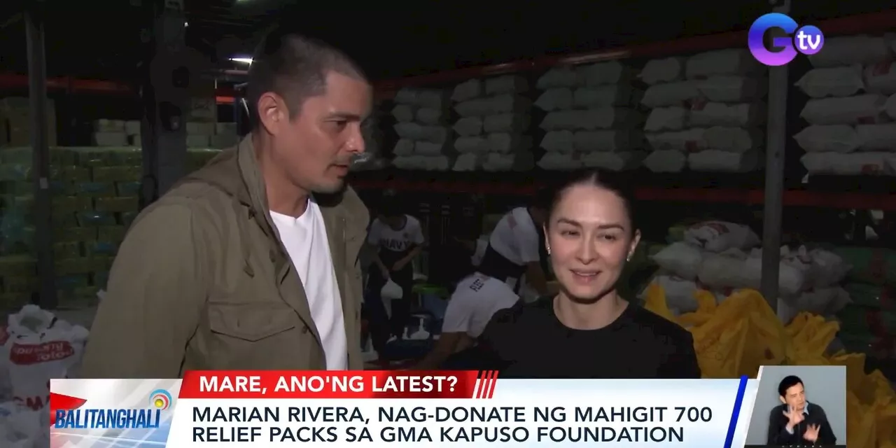 Marian Rivera, Dingdong Dantes donate over 700 relief packs for Typhoon Carina victims