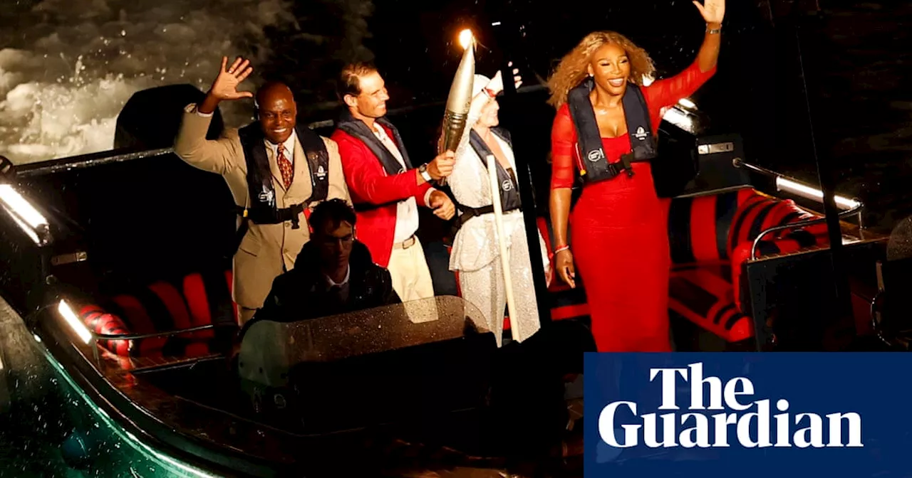 Carl Lewis, Rafael Nadal and Serena Williams endure rocky Seine boat ride with Olympic flame