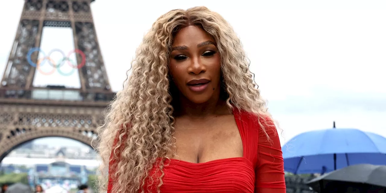 Serena Williams Looks Utterly Exquisite in a Ruched Red Dress at the Olympics