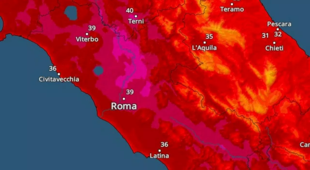 Meteo Roma, nuovo record del caldo africano: 40 gradi in arrivo tra lunedì e martedì