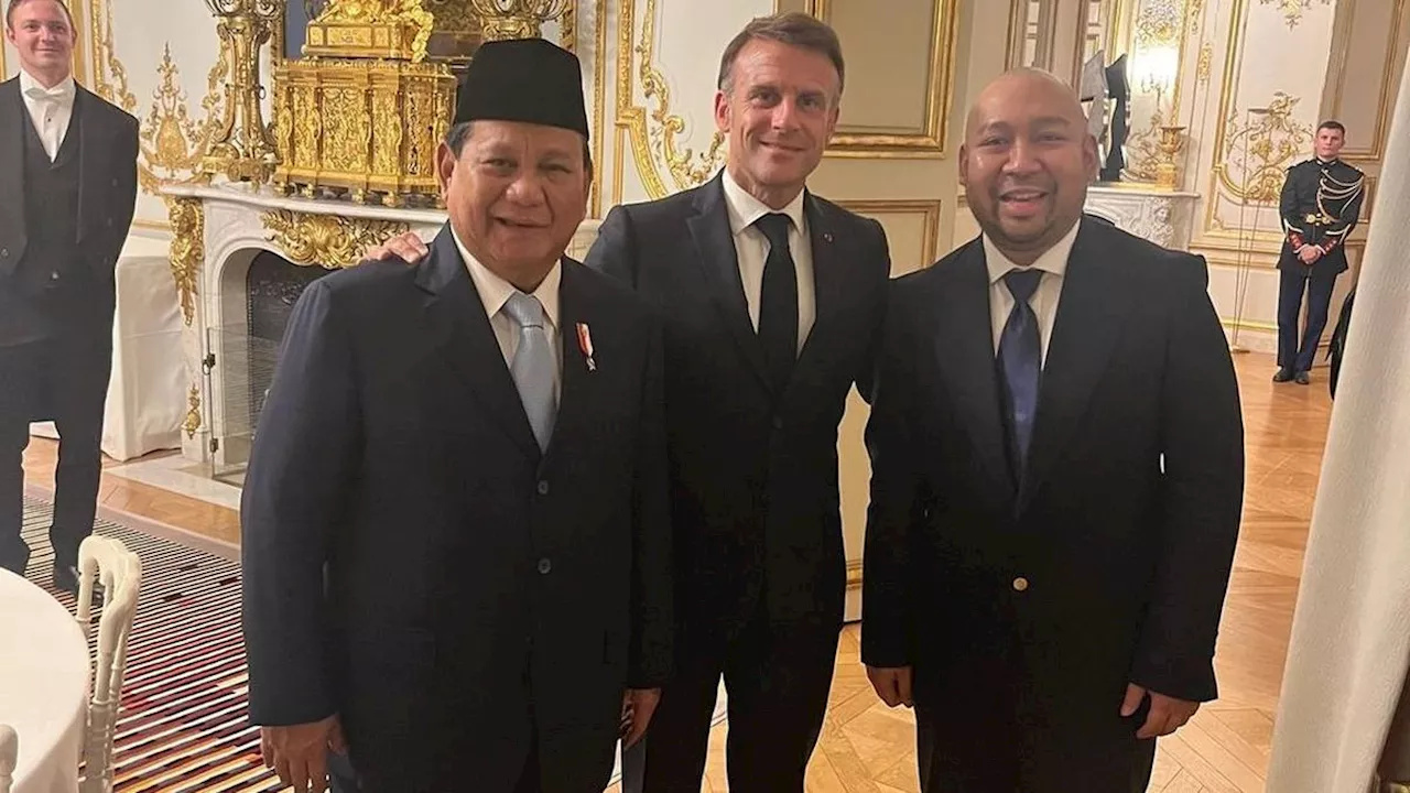 Ditemani Didit Hediprasetyo, Prabowo Berpeci Temui Presiden Prancis Emmanuel Macron Jelang Pembukaan Olimpiade Paris 2024