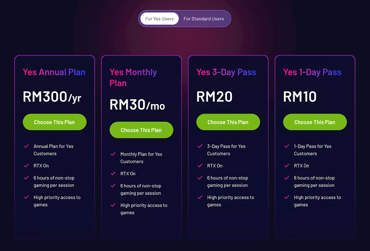 Yes 5G Introduces Daily Passes For NVIDIA GeForce Now; Starts From RM10/Day