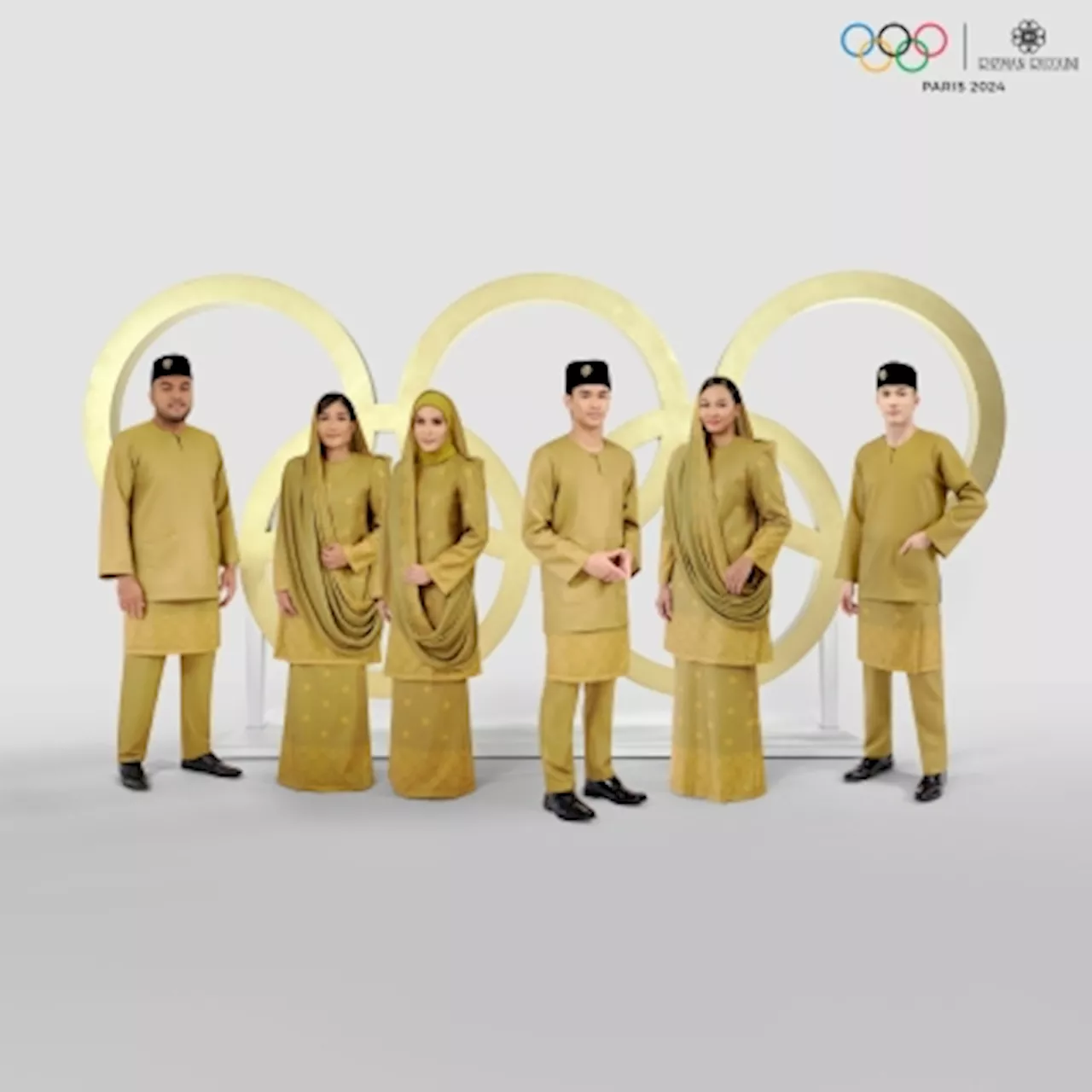 Six Malaysian athletes led by national contingent flag bearers model 2024 Paris Olympics opening ceremony attire