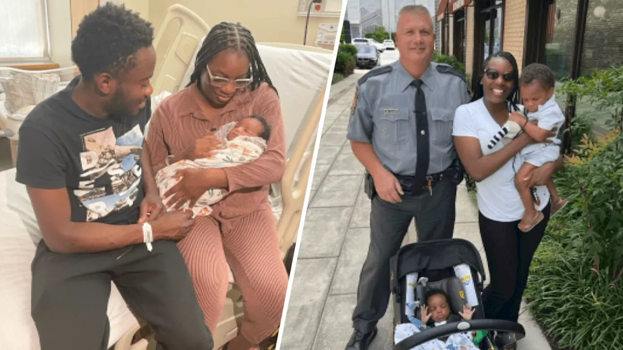 Mom reunites with first responder after she gave birth in her car on side of Pa. Turnpike