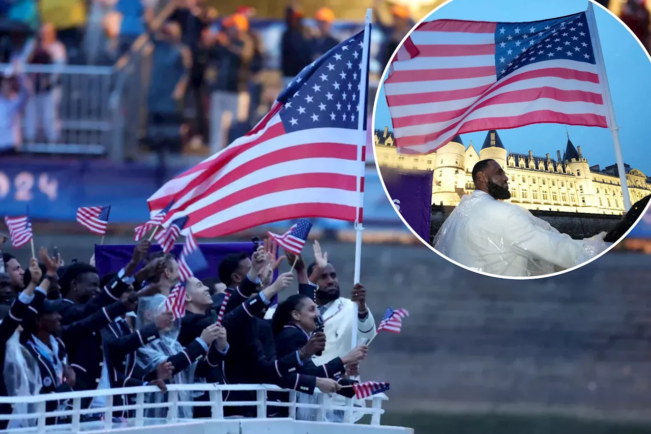 LeBron James majestically carries American flag at 2024 Olympics opening ceremony