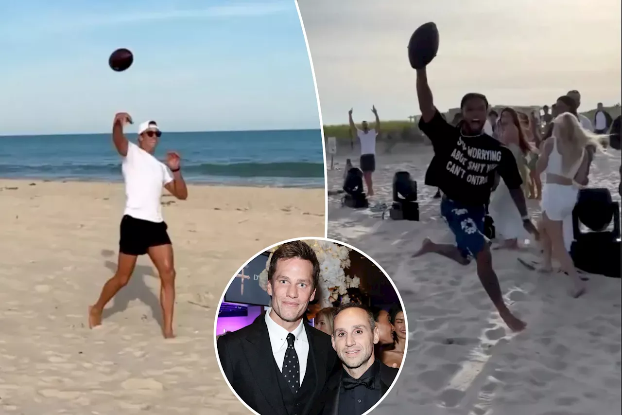 Tom Brady 'very mad' about losing beach football game before Michael Rubin's white party