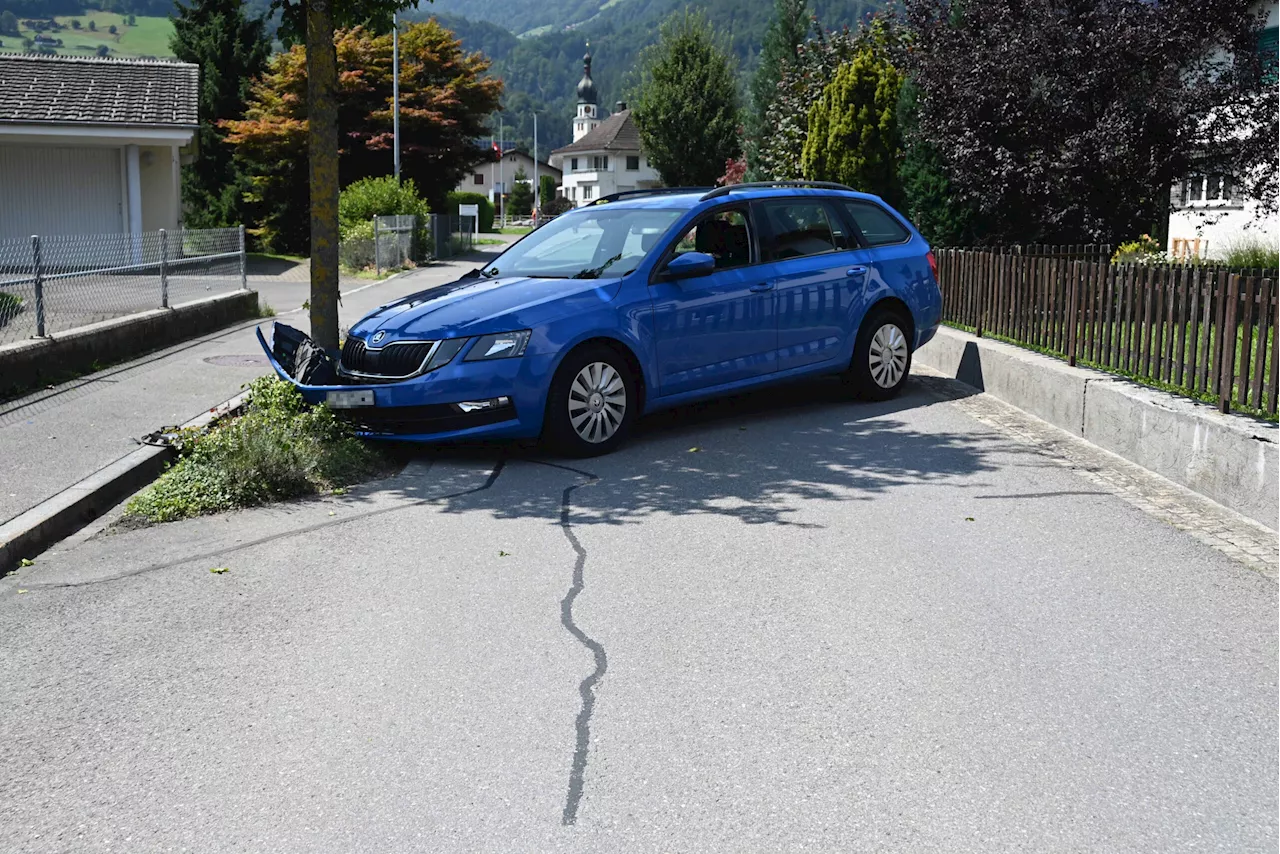 Mels SG: Auto prallt in Baum – fahrunfähig