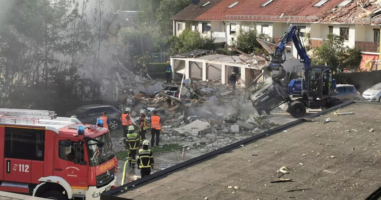 Memmingen: Reihenhaus nach Explosion eingestürzt