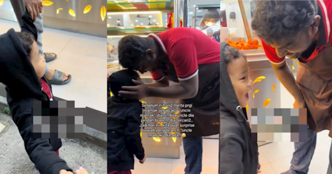 Teruja Selepas Lama Berpisah, Si Anak Buat Surprise Pergi Tempat Kerja Baru 'Uncle Mamak'