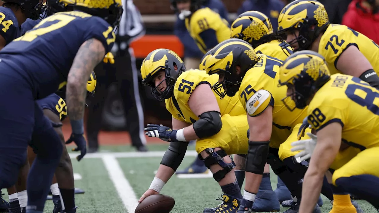 Sherrone Moore breaks down the Michigan football O-line battles, talks depth