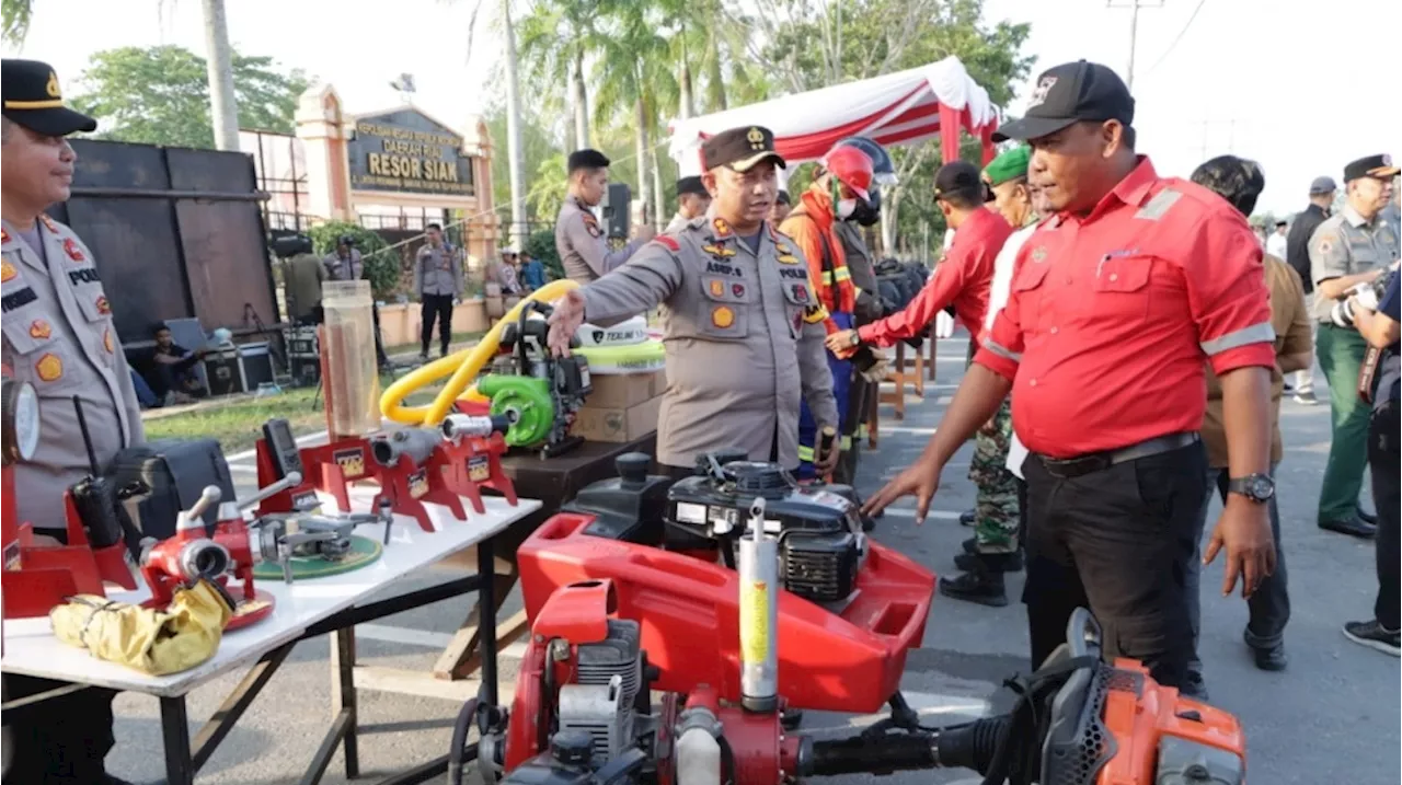 Kapolres Siak Pimpin Rakor dan Gelar Apel Kesiapsiagaan Penanganan Karhutla