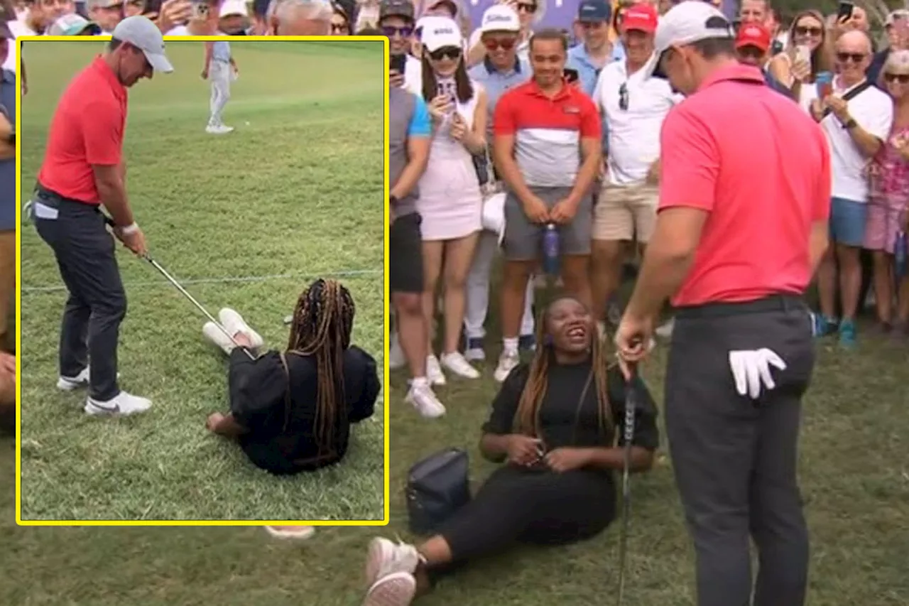 Rory McIlroy found woman’s lap with tee shot and delighted crowd with priceless reaction...