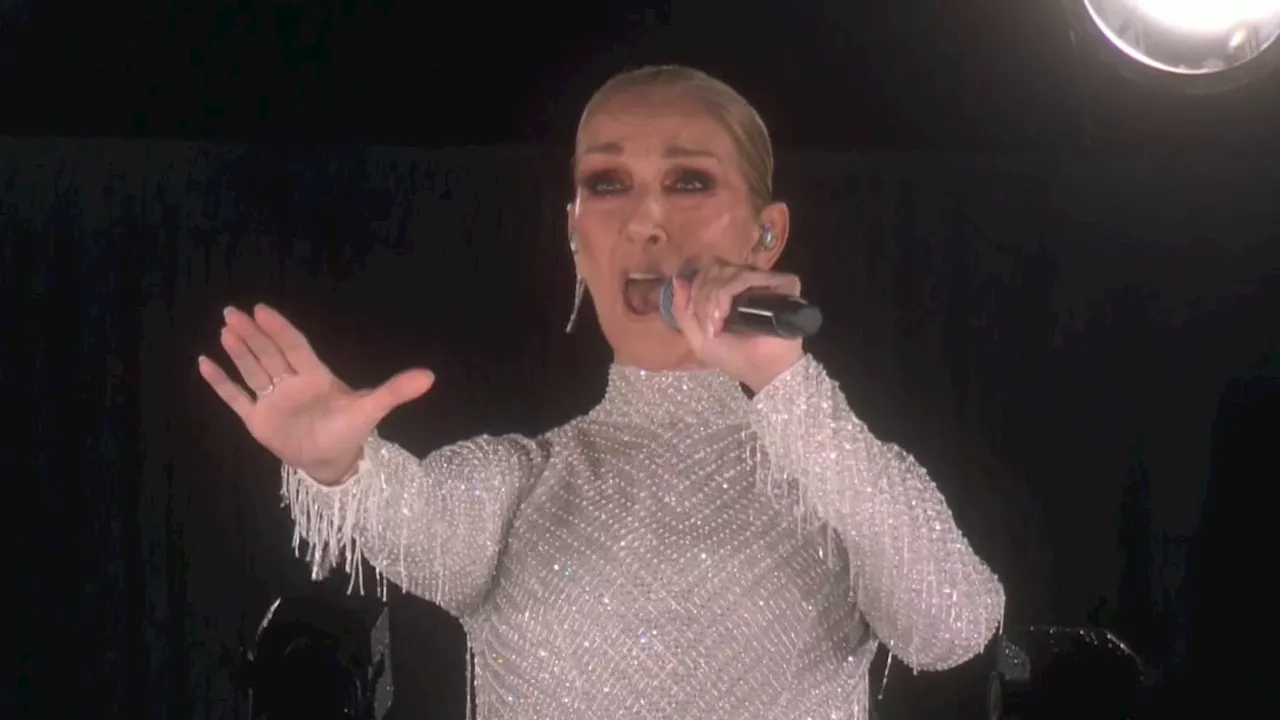 Celine Dion holds back tears as she performs at Paris Olympics opening ceremony in comeback show during...