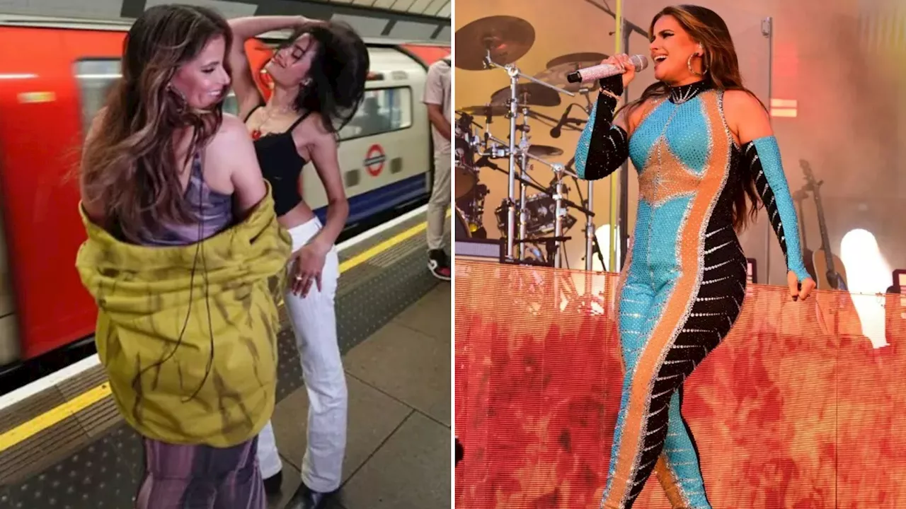 Huge A-list singer stuns London Underground commuters as she gets the tube during UK visit...