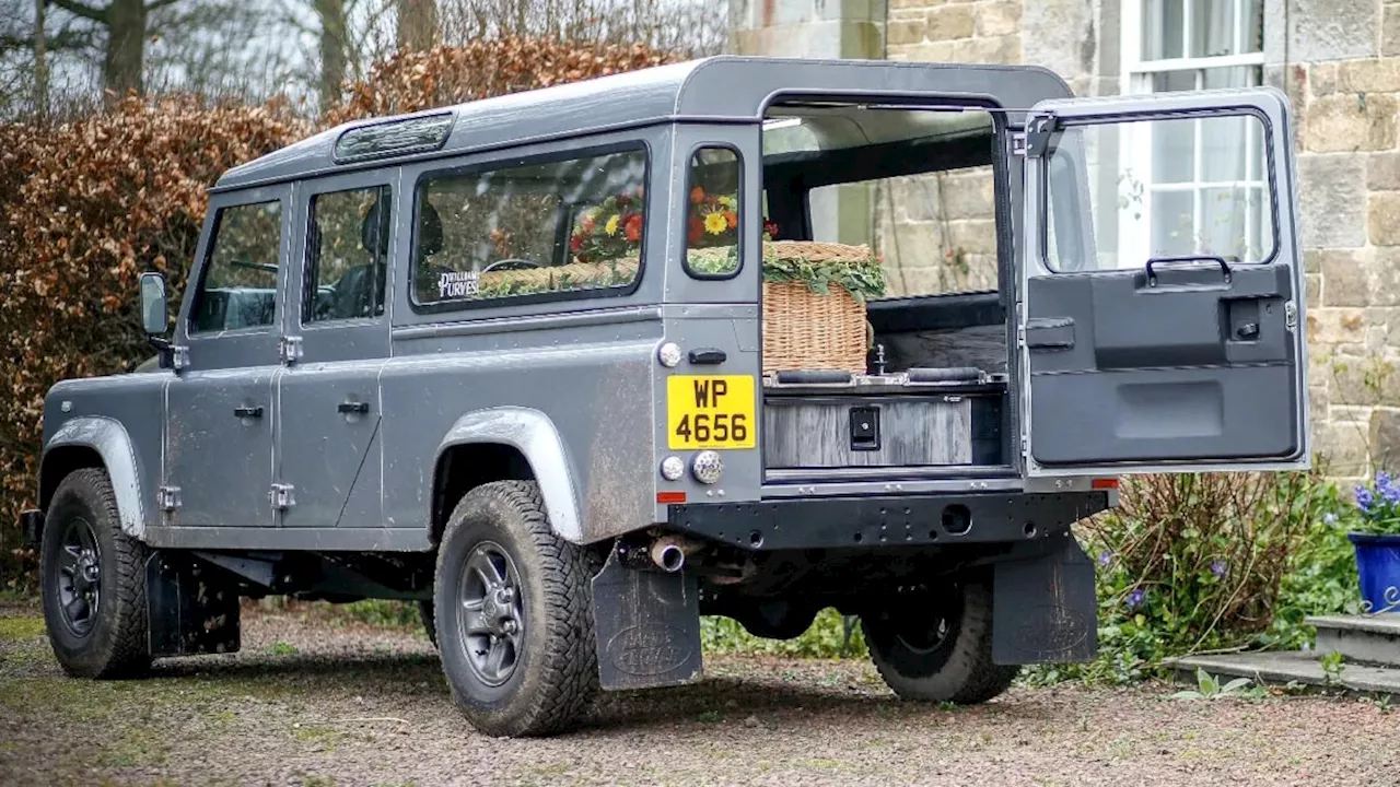 This Land Rover Defender hearse is a go-anywhere-but-there funeral service