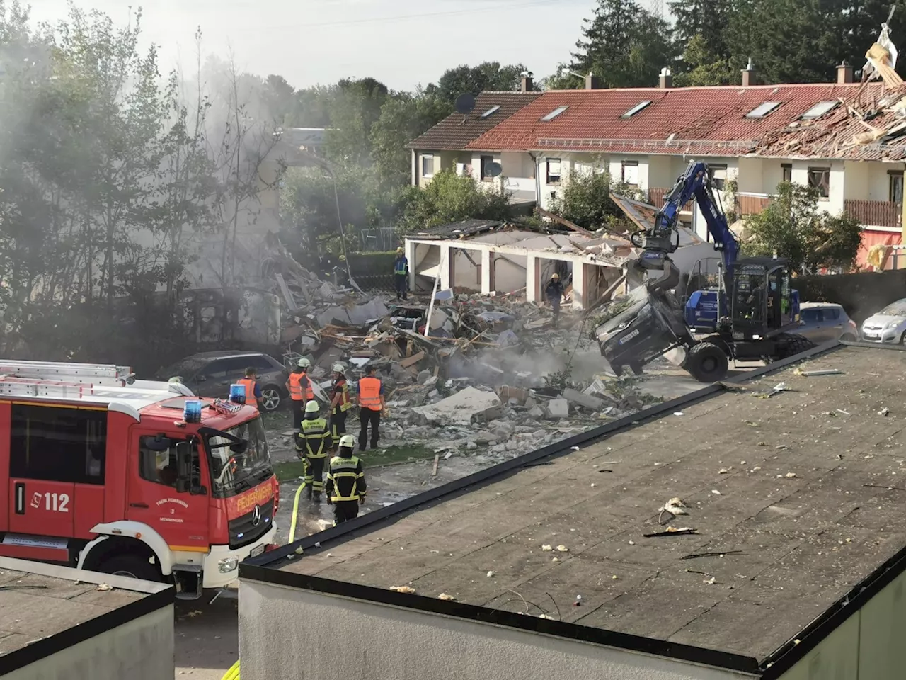 Heftige Explosion: Reihenhaus in Memmingen nach Explosion eingestürzt