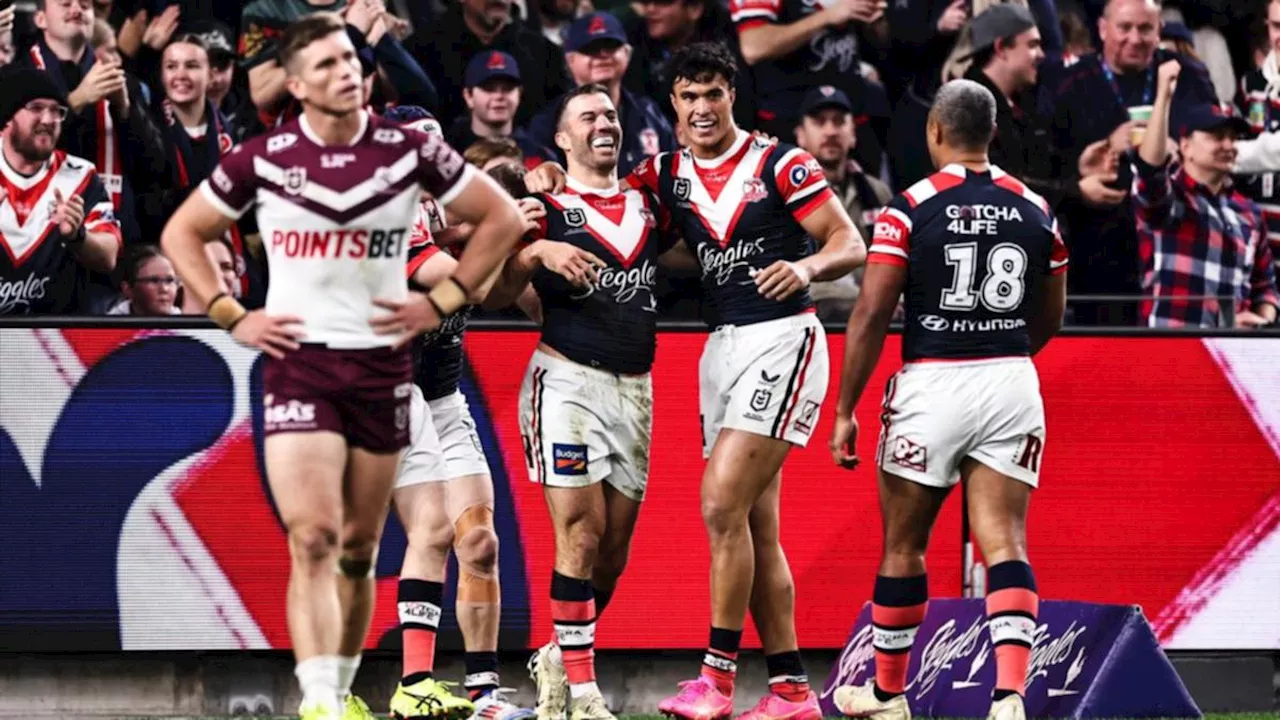 Sydney Roosters survive massive scare in narrow win over Manly