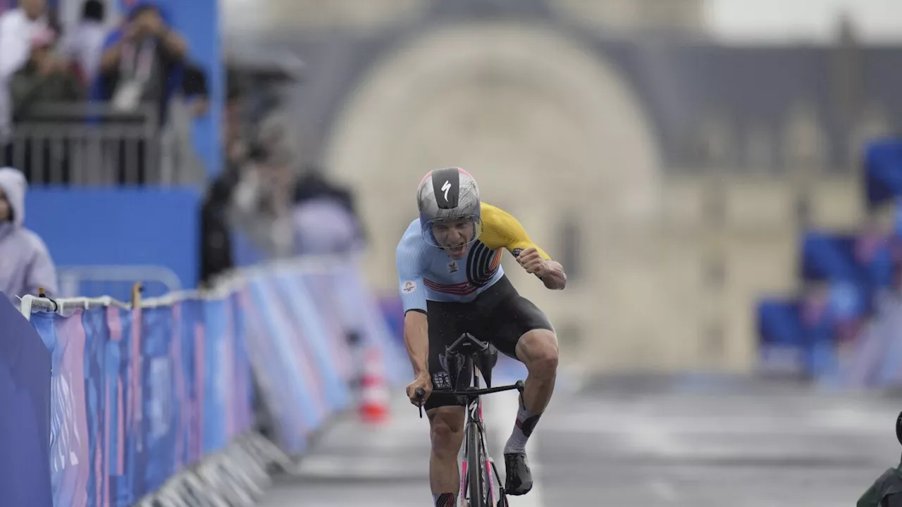 Evenepoel tops Italian rival Ganna, Belgian countryman van Aert to win the Olympic time trial