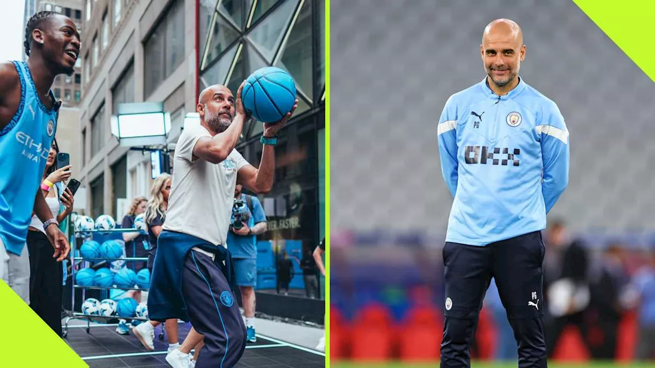 Pep Guardiola: Manchester City Boss Pep Guardiola Shows Off His Basketball Skills