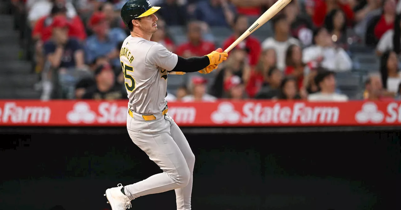 Rooker hits 10th homer in July, Athletics secure winning month with 5-4 victory over Angels