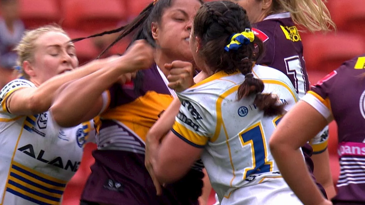 Broncos star binned after double dose of foul play on Eels sisters in fiery NRWL clash