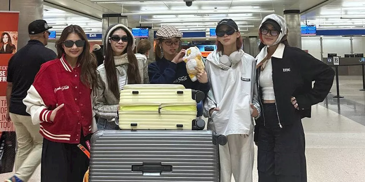 BINI’s Aiah, Colet, Gwen, Maloi, Stacey arrive in LA ahead of KCON 2024