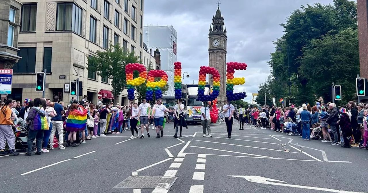 Crowds gather in Belfast for Pride parade