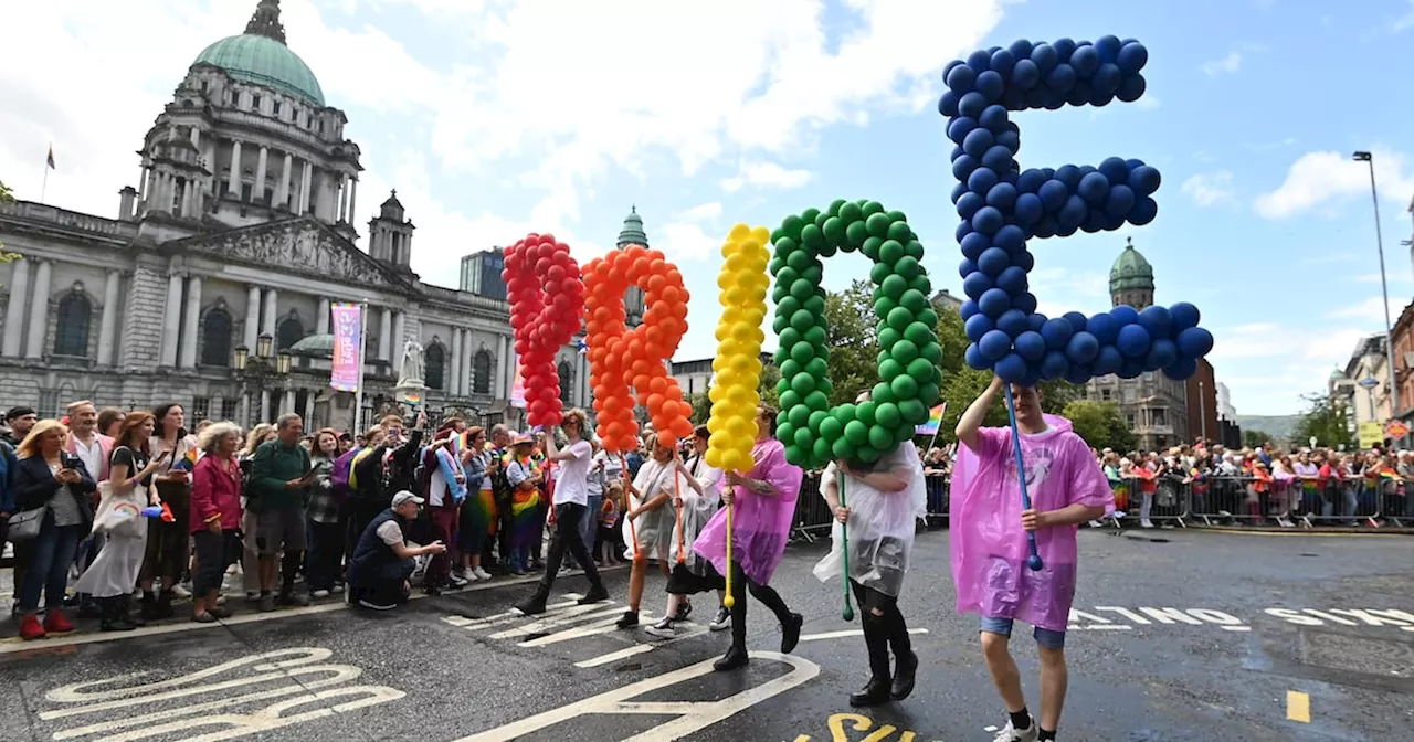 Crowds gather in Belfast for Pride parade headlined by Julian Simmons