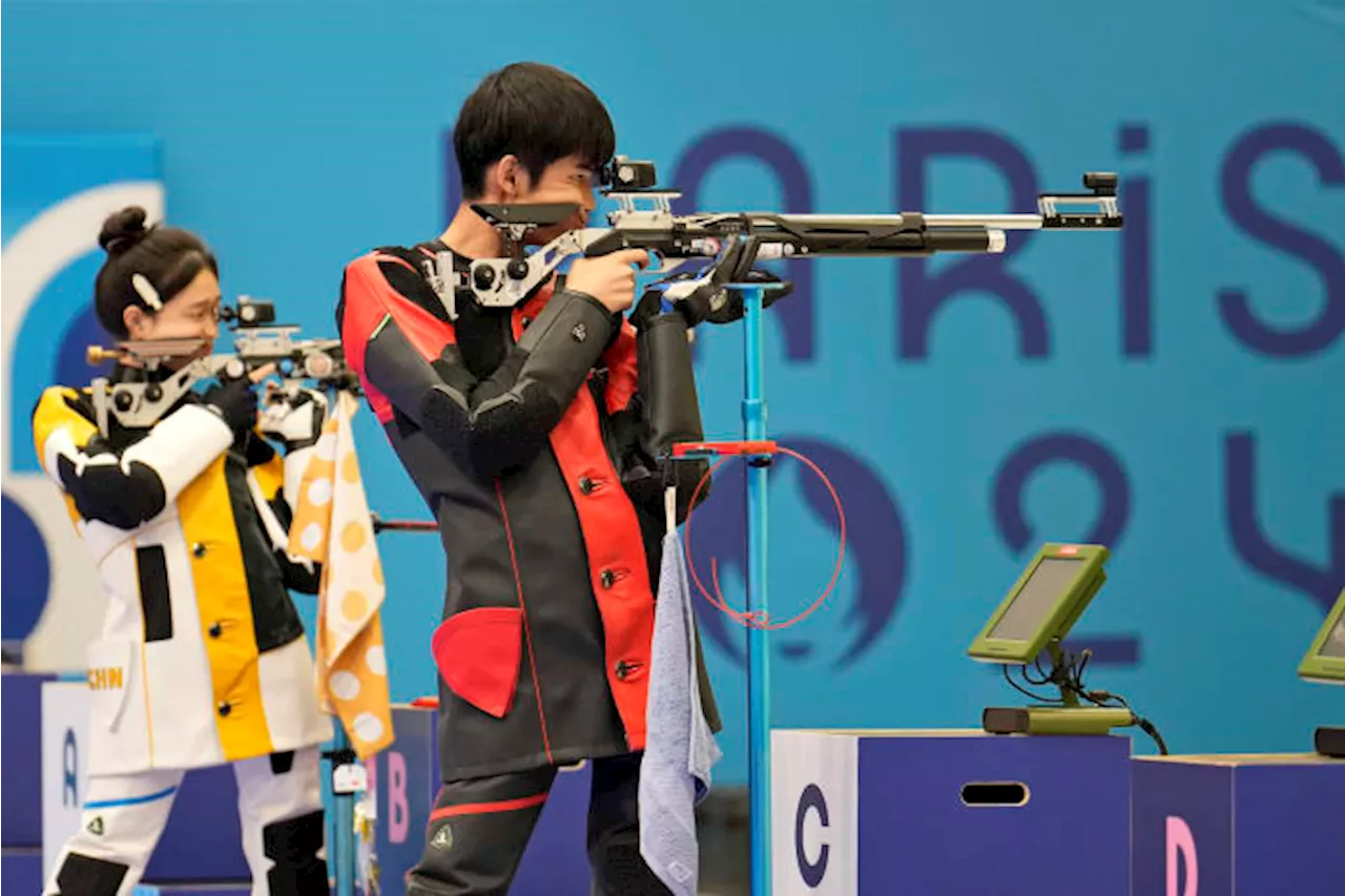 China wins the first gold medal of the 2024 Olympics in mixed team air rifle shooting