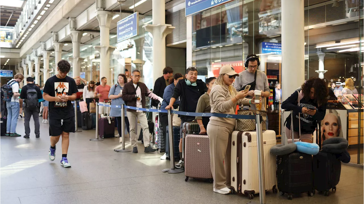 Travel chaos as quarter of Eurostar services cancelled for second day after vandals attack French...