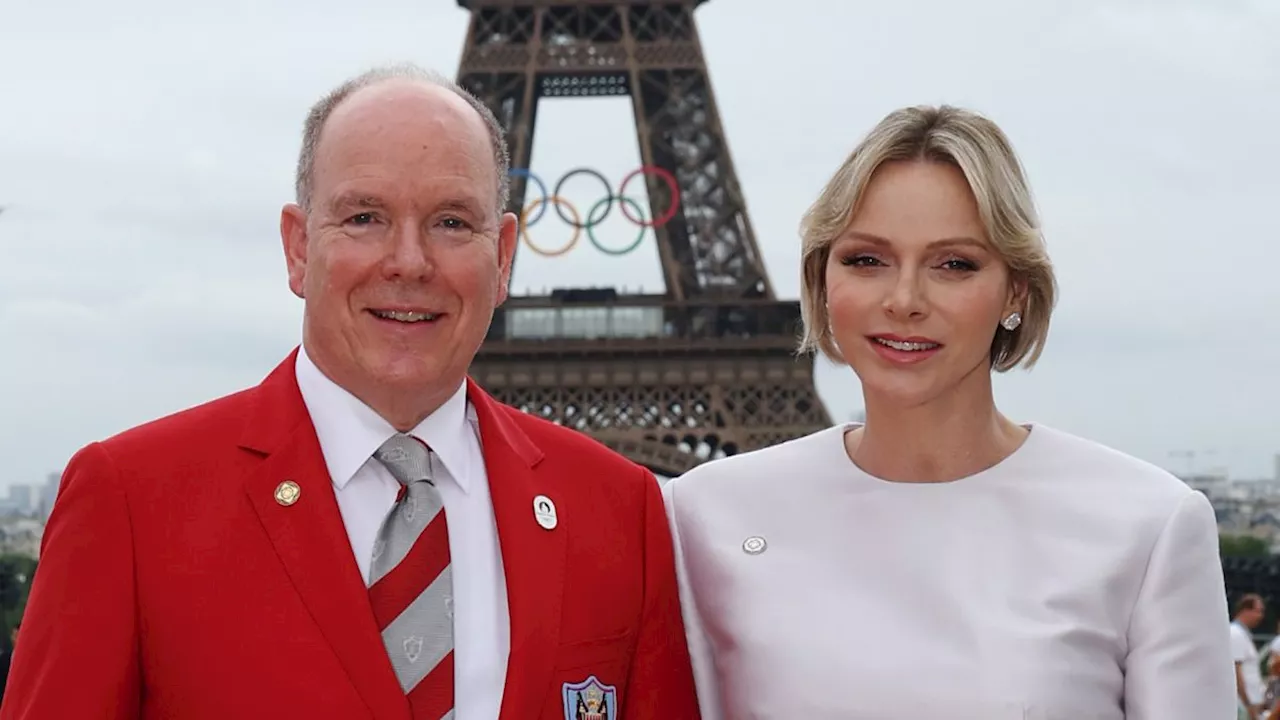 Princess Charlene Wears a Custom Louis Vuitton Jumpsuit at the Paris Olympics Opening Ceremony