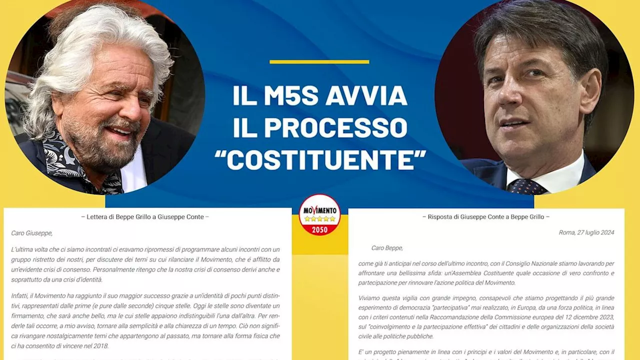 Costituente M5s, è scontro tra Conte e Grillo