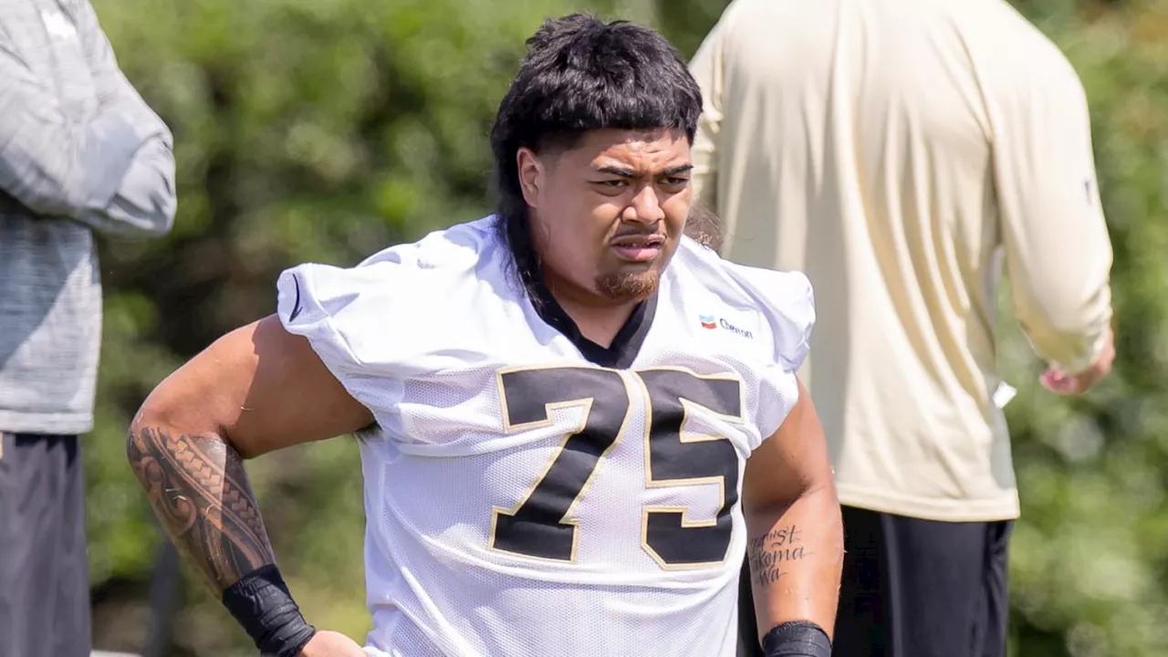 Saints Rookie LT Taliese Fuaga Earning High Praise in Training Camp