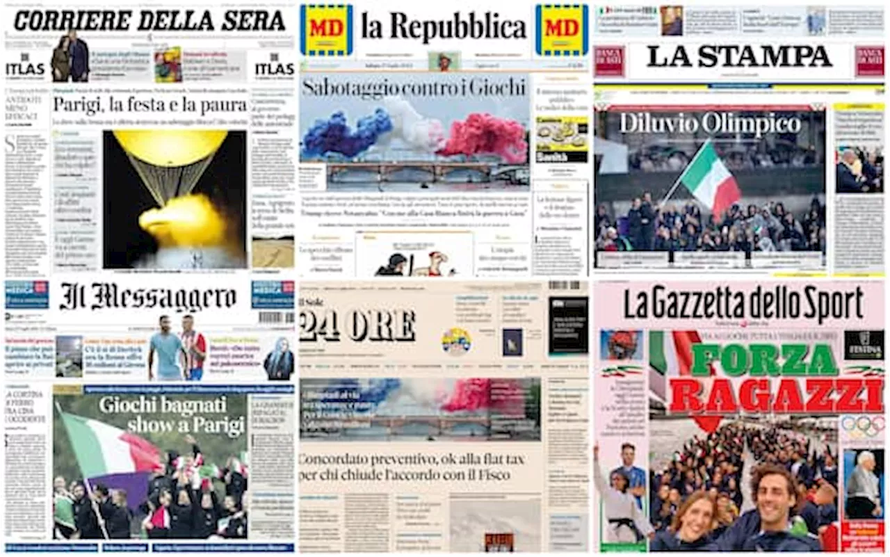 Le prime pagine dei quotidiani di oggi 27 luglio: la rassegna stampa di Sky TG24