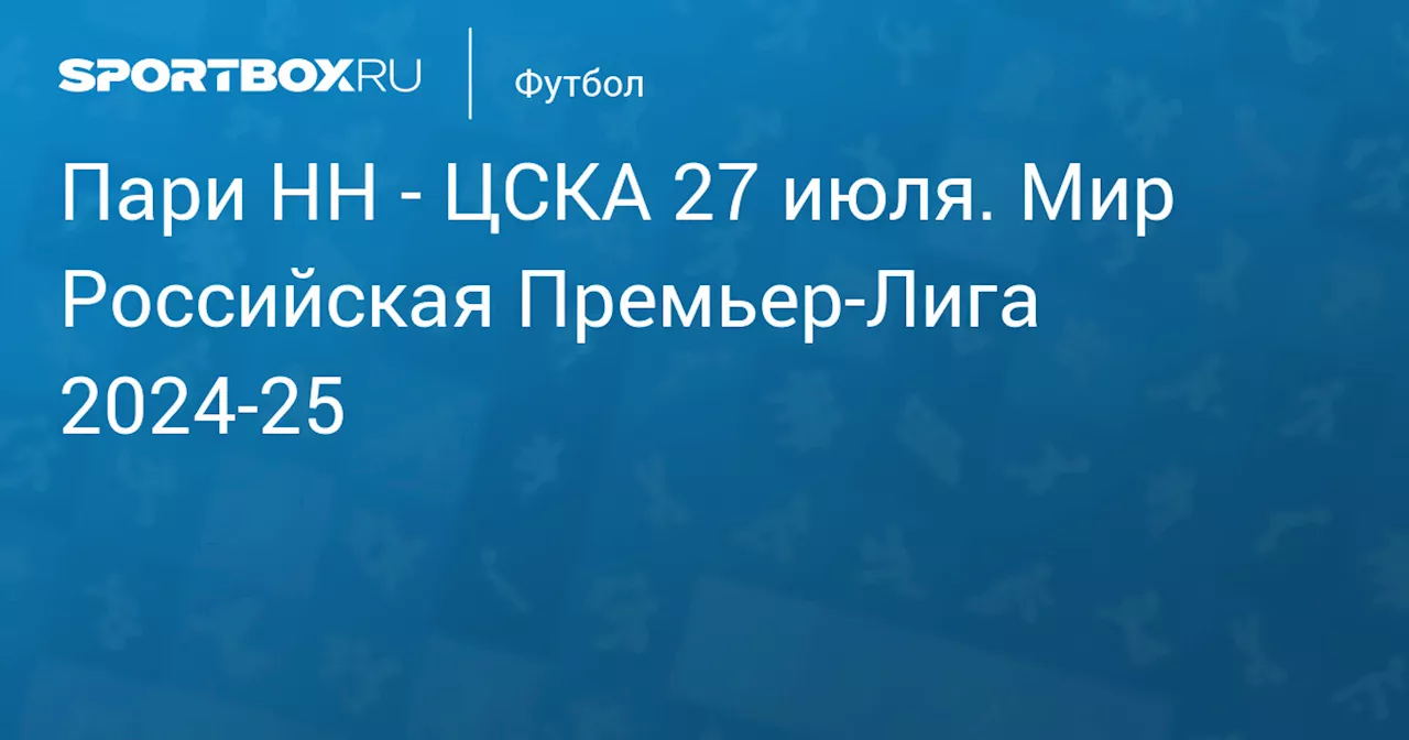  ЦСКА 27 июля. Мир Российская Премьер-Лига 2024-25. Протокол матча