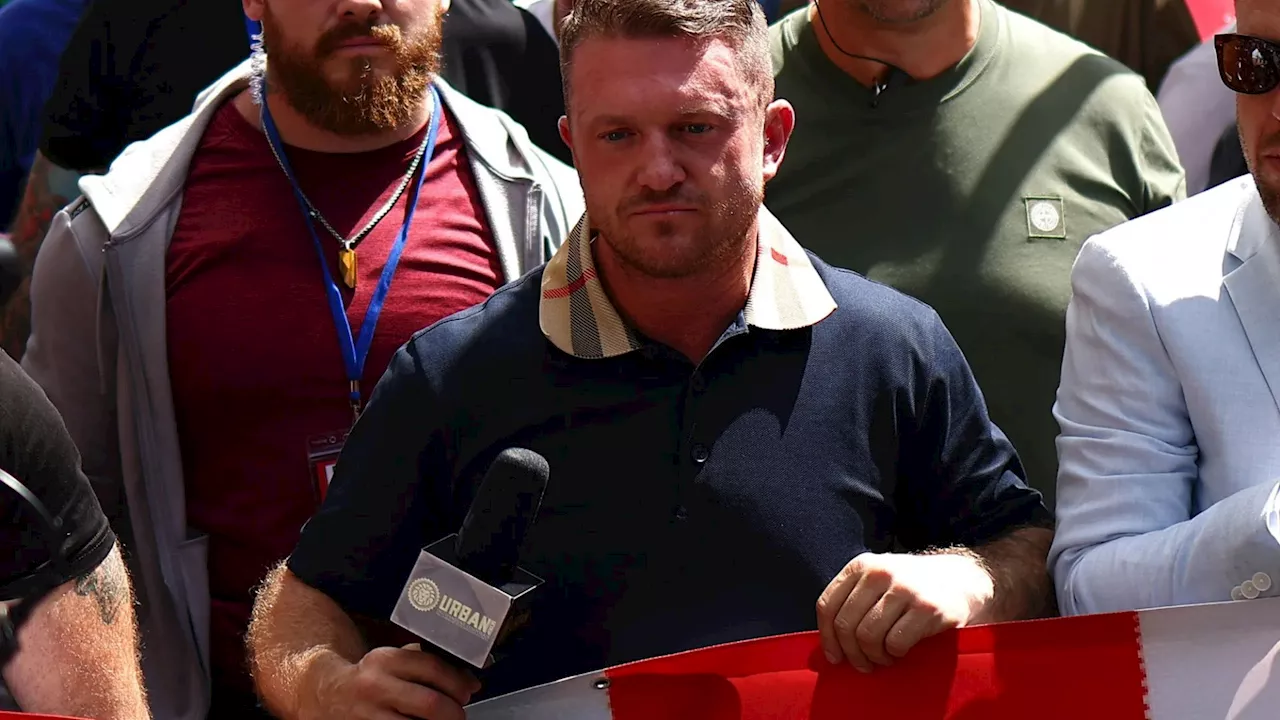 Tommy Robinson ‘could face jail’ over film shown at Trafalgar Square as nine protesters arrested...