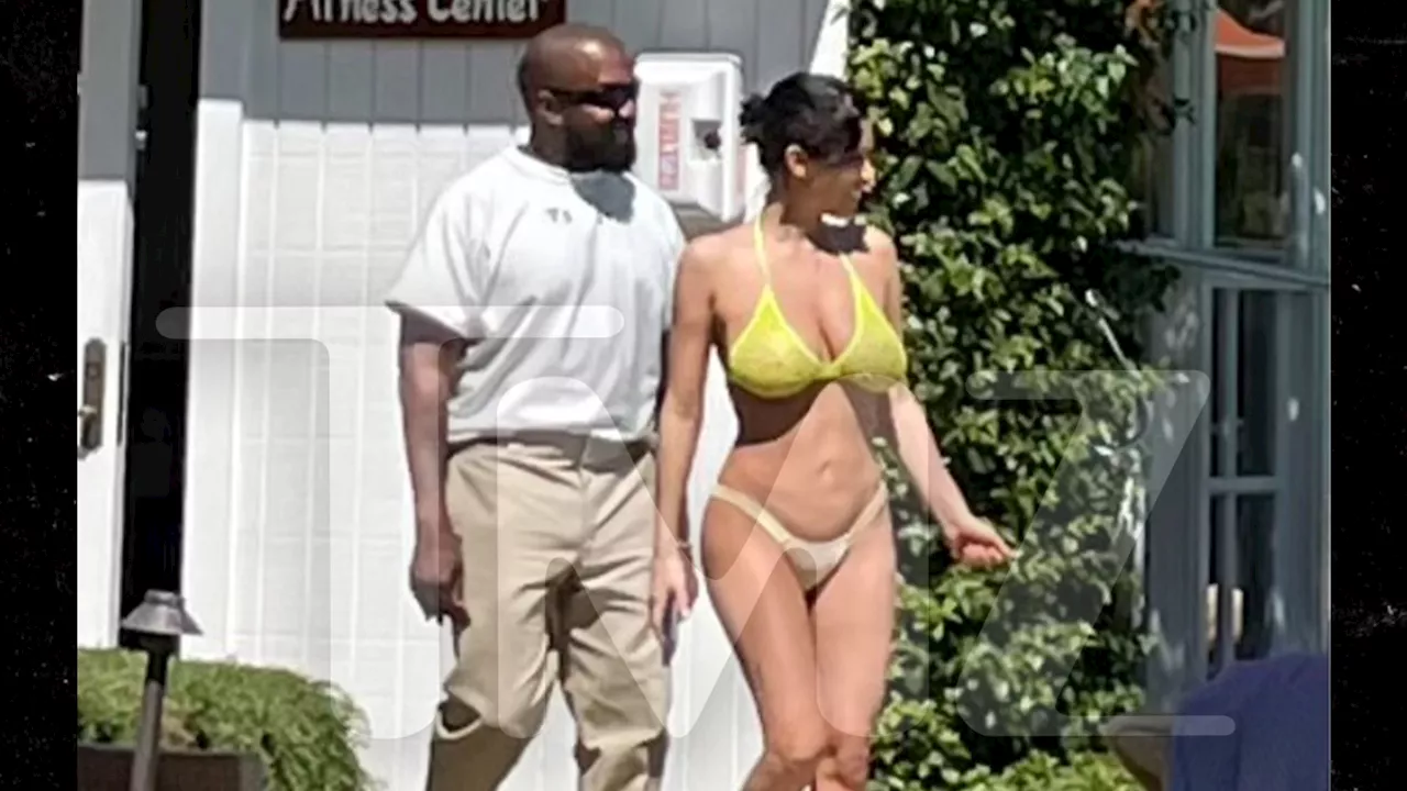 Kanye West and Bianca Censori Pop Up Poolside in Santa Barbara