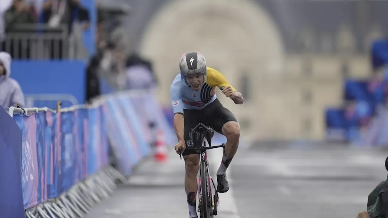 Belgian Evenepoel tops Italian rival Ganna, countryman van Aert to win Olympic time trial