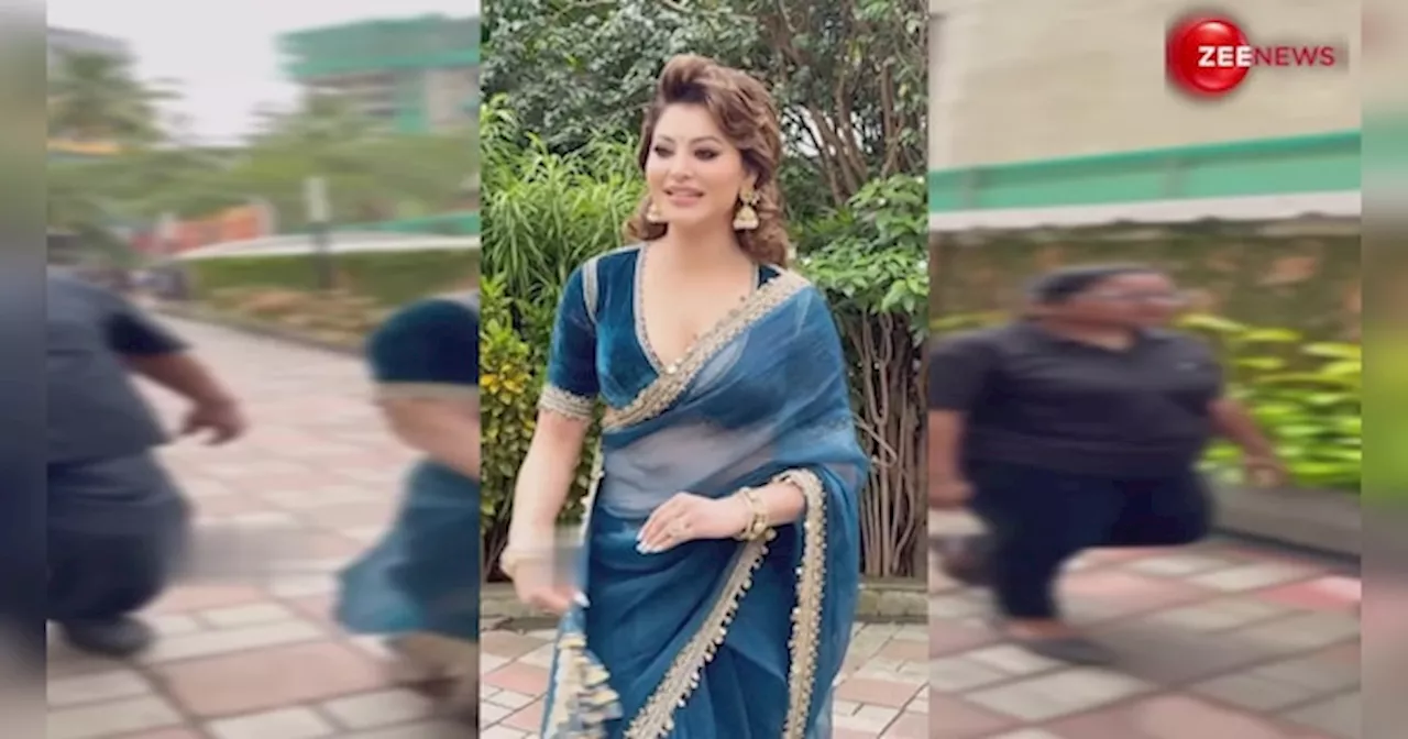 Urvashi Rautela का फर्स्ट साड़ी लुक! इंडियन आउटफिट में गजब दिखीं हसीना, देख गिरी बिजलियां