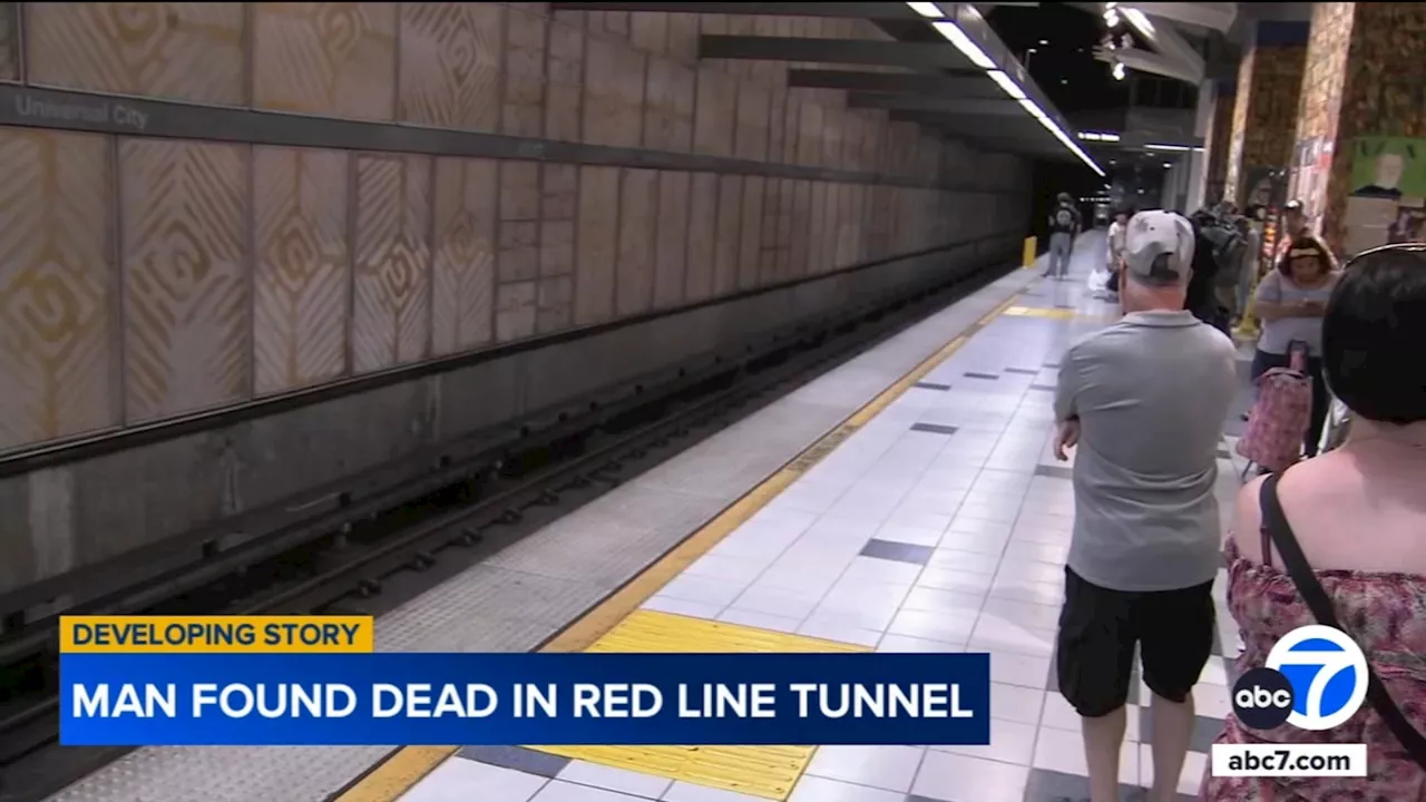 Man fatally electrocuted after ending up on Metro Red Line tracks near North Hollywood, LAPD says