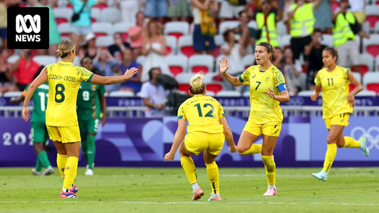 Matildas pull off stunning comeback to beat Zambia 6-5 in second Paris Olympics group game