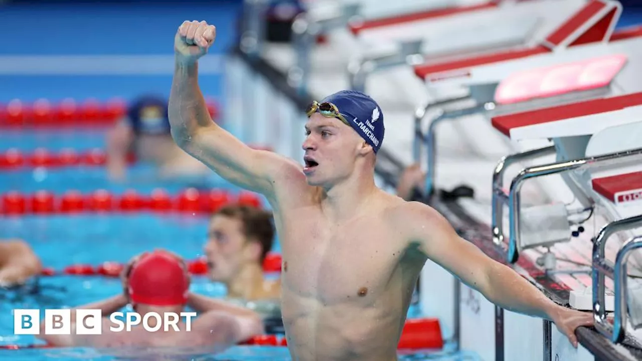 Olympic swimming: France's Leon Marchand wins 400m medley gold in Olympic record time