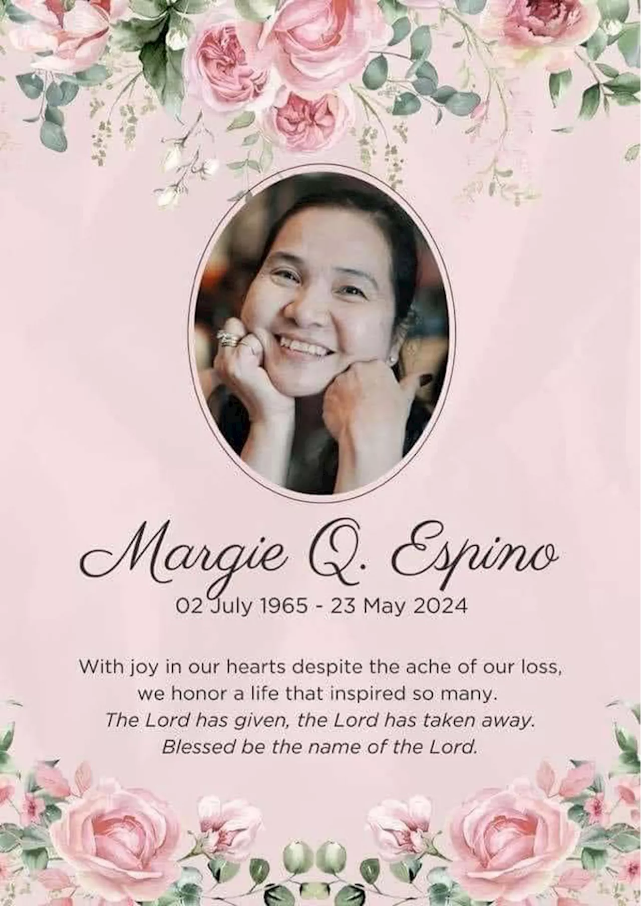 Dear Margie Quimpo Espino, before goodbye there was love—so much of it!