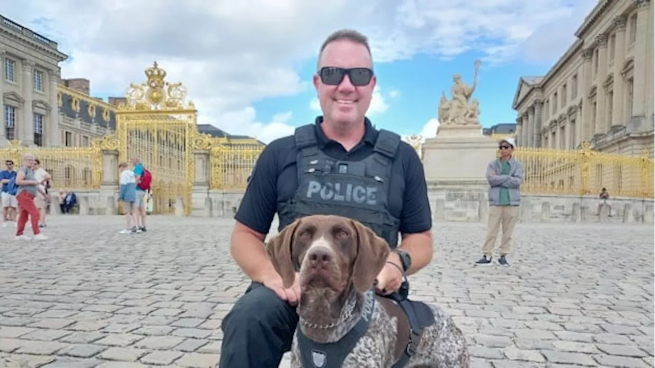 Ottawa police officer, dog sweeping for explosives at Paris Olympics