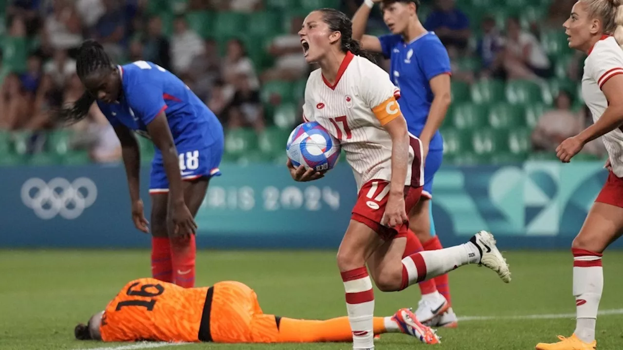 Canada scores late to beat France 2-1 in women's soccer, keeping Olympic hopes alive