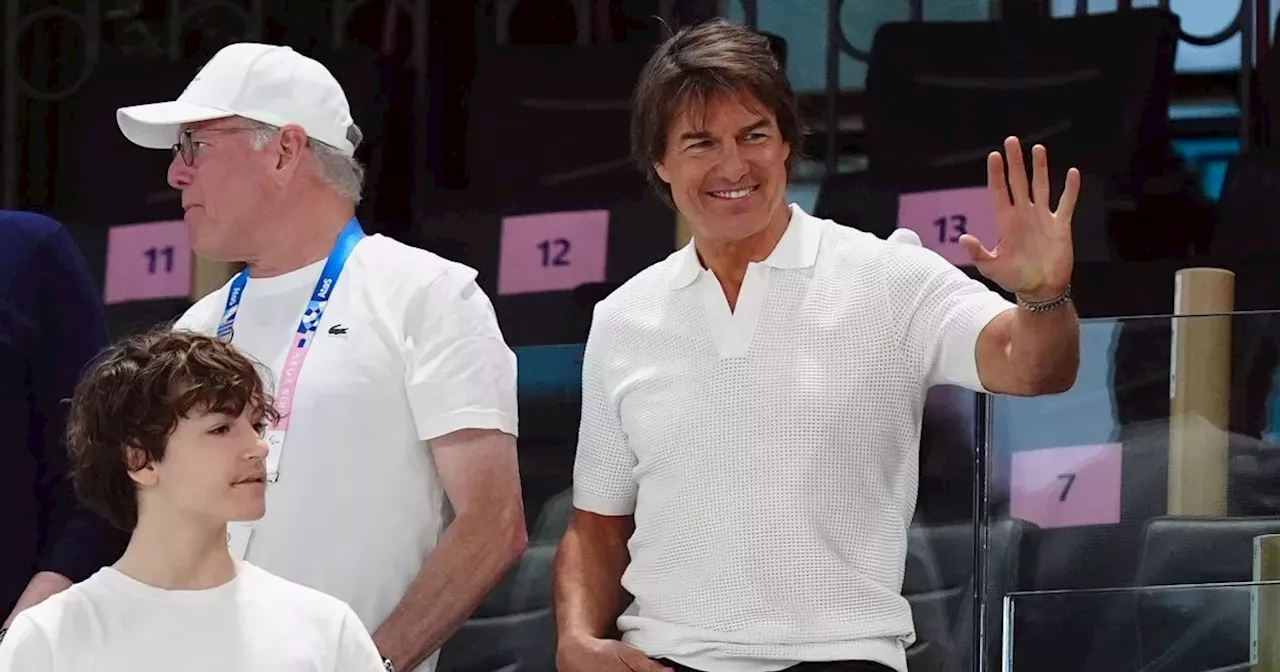 Tom Cruise and Ariana Grande watch Team USA gymnast Simone Biles at Olympics