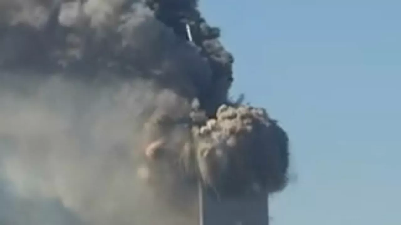 Unseen footage of 9/11 attacks showing moments both Twin Towers collapsed emerges online 22 years on...