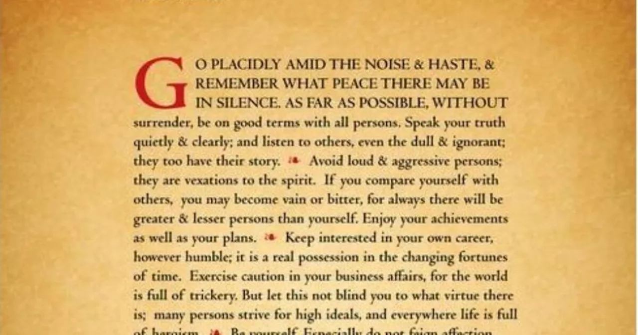 In a Word...Desiderata