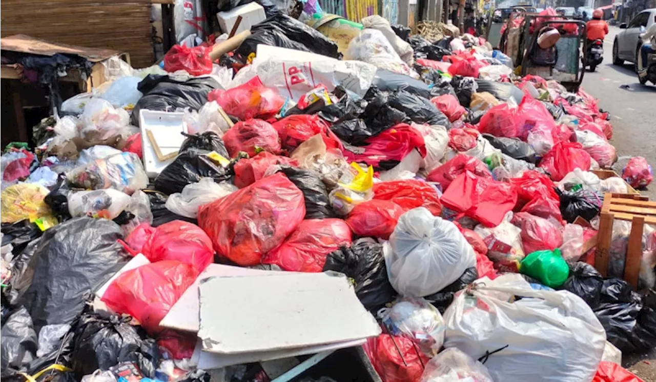 Pulau-Pulau Sampah Bertebaran di Tepi Jalan Depok